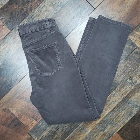 Talbots Simply Flatting 5-Pocket Gray Corduroy Pants, Size 6P - Picture 1 of 6
